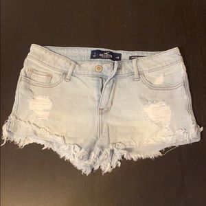 Hollister Light Wash Distressed Shorts